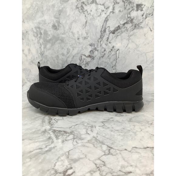 Reebok Size 14M Black Sublite Cushion Athletic Work Shoes Composite Toe P13-1 - Picture 7 of 11